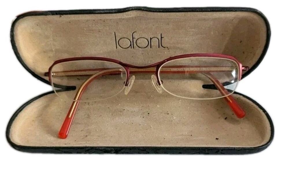 Jean Lafont Paris Kimono 122 Eyeglasses Red Orange Metal Frames 49-21-140 Women
